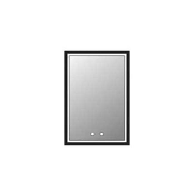Madeli Illusion Lighted Mirrored Cabinet , 20X30''-Left Hinged-Recessed Mount, Satin Brass Frame-Lumen Touch+, Dimmer-Defogger-2700/4000 Kelvin